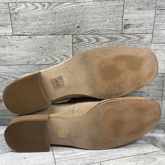 Free People Mules Women 38.5 / 8M At Ease Shoes Brown Tan Suede Embossed Snake - Picture 13 of 16